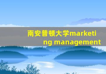 南安普顿大学marketing management